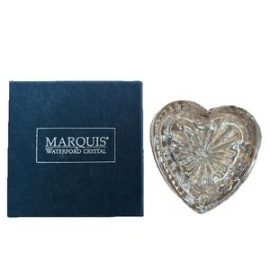 New condition Marquis Waterford Crystal heart trinket box w lid and original box